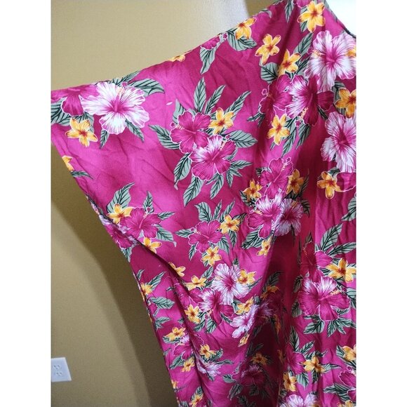 VTG Hawaiian Station Floral Pink Mumu One Size Tropical - Picture 3 of 6